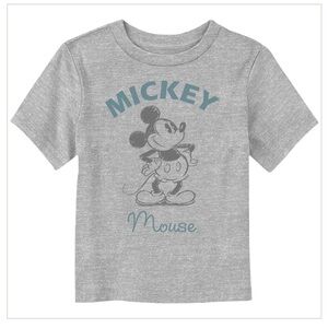 Disney Gray Short Sleeve Tee with Cartoon Graphic